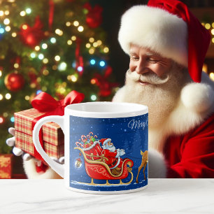 Xícara De Espresso Merry Christmas Childs Cup Add Name - Papai Noel