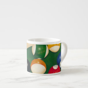 Xícara De Espresso Mesa de Bilhar de Vida com Bolas e Giz