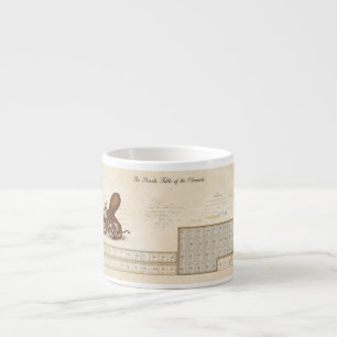 Xícara De Espresso Mesa Periódica de Elementos Faux-Vintage Steampun