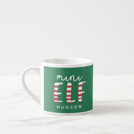 Xícara De Espresso Mini Elf Festivo Vermelho, Verde e Branco