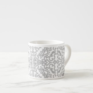 Xícara De Espresso Minimalist Grey Floral Pattern