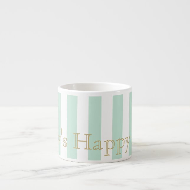 Xícara De Espresso Mint Green Striped Espresso Mug (Frente)