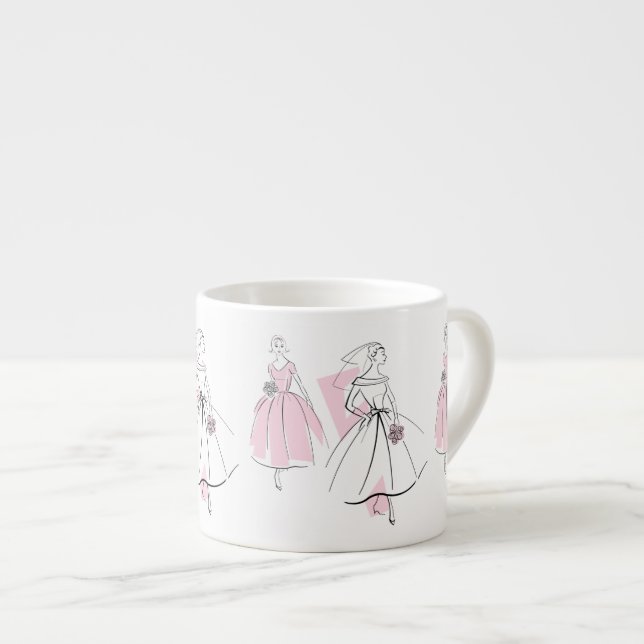Xícara De Espresso Moda Rosa Bridesmaid mug espresso (Frente Esquerda)