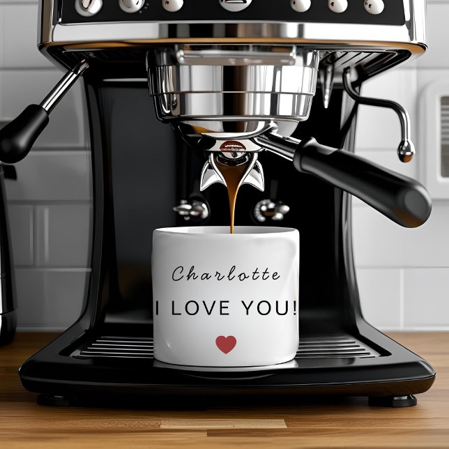 Xícara De Espresso Modern Personalized Valentine Espresso Mug (Criador carregado)