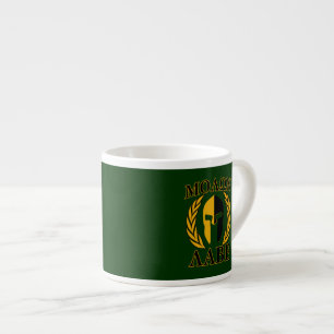 Xícara De Espresso Molon Labe Spartan Mask Laurels sobre Verde
