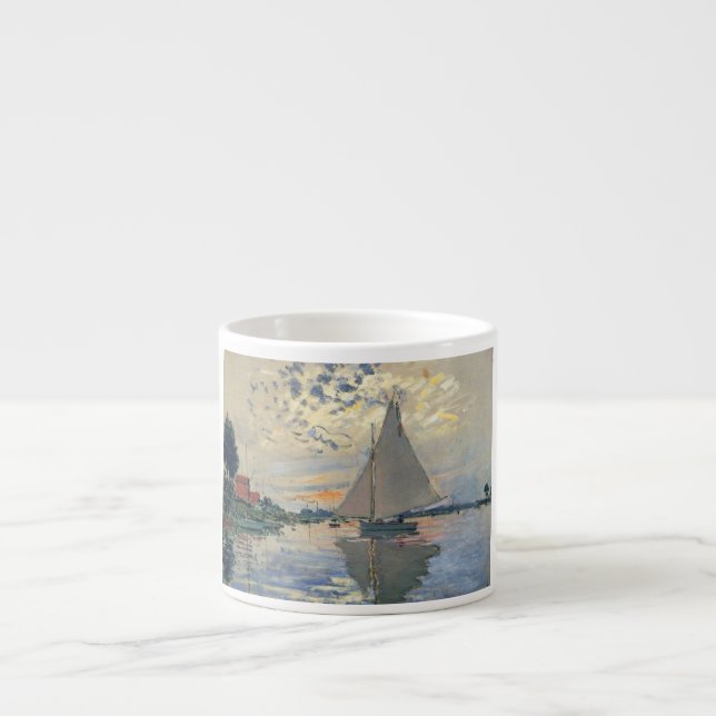 Xícara De Espresso Monet Sailboat French Impressionism Classic Art (Frente)