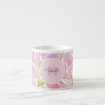 Monograma Aquarela Rosa Fúcsia Floral