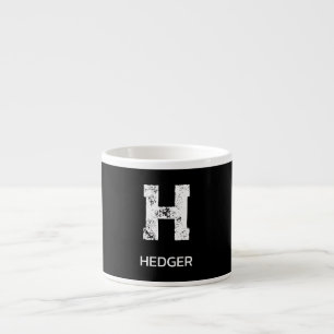 XÍCARA DE ESPRESSO MONOGRAMA DE UMA LETRA BRANCO MINIMALISTA NOME PRE