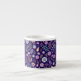 Xícara De Espresso Monograma Floral Whimsical Boho Espresso Mug