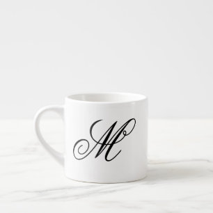 Xícara De Espresso Monograma inicial elegante