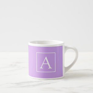 Xícara De Espresso Monograma Simples Ombre Rosa/Roxo Sutil