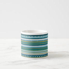 Xícara De Espresso Monograma Tribal Teal Blue Patterno Espresso Mug