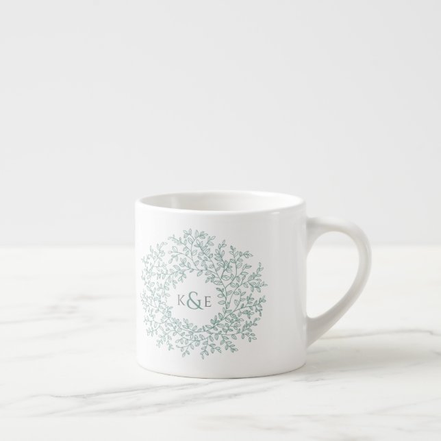 Xícara De Espresso Monogramas de presente de casamento de círculo de  (Direita)