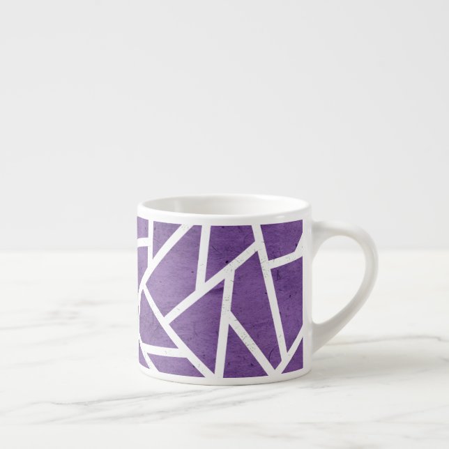Xícara De Espresso Mosaico roxo e branco (Direita)