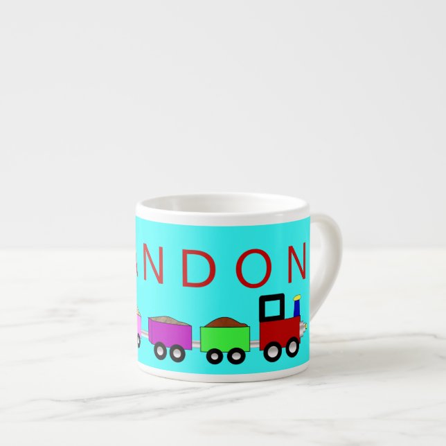 Xícara De Espresso Mug da Criança do Choo Choo Personalizado (Frente Esquerda)