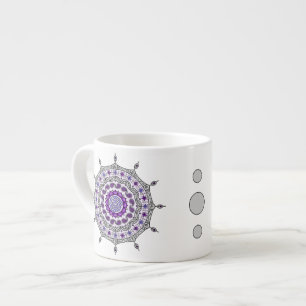 Xícara De Espresso Mug da Especialidade Prateada Mehndi Fantasy