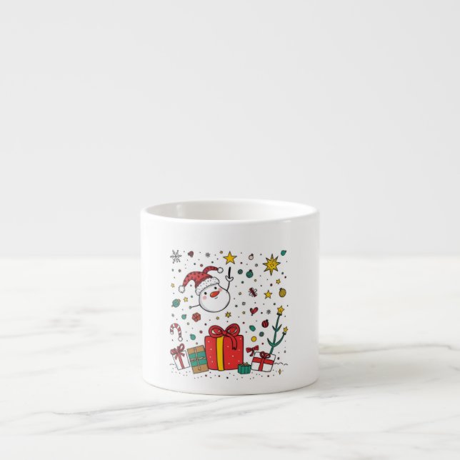 Xícara De Espresso Mug de café de Natal personalizado (Frente)