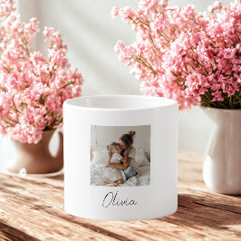Xícara De Espresso Mug de Fotografia e Nome Personalizado | Presente 