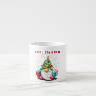 Xícara De Espresso Mug Gnomo de Natal com Chapéu de Árvore de Natal