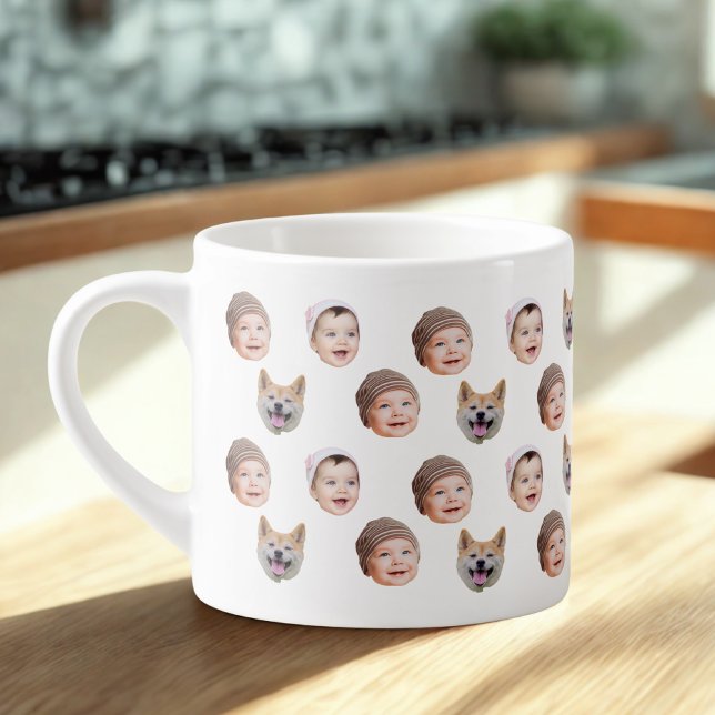 Xícara De Espresso Mug Personalizado De Rosto De Bebê, Família Person (Criador carregado)