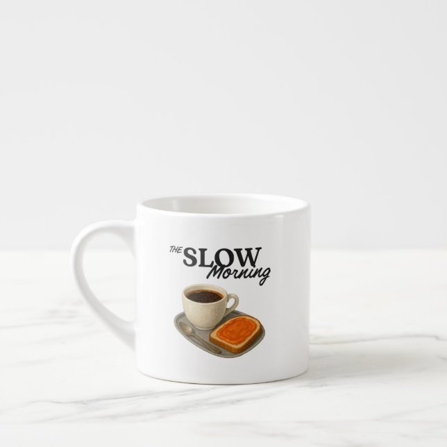 Xícara De Espresso Mug with coffee and toast illustration (Esquerda)