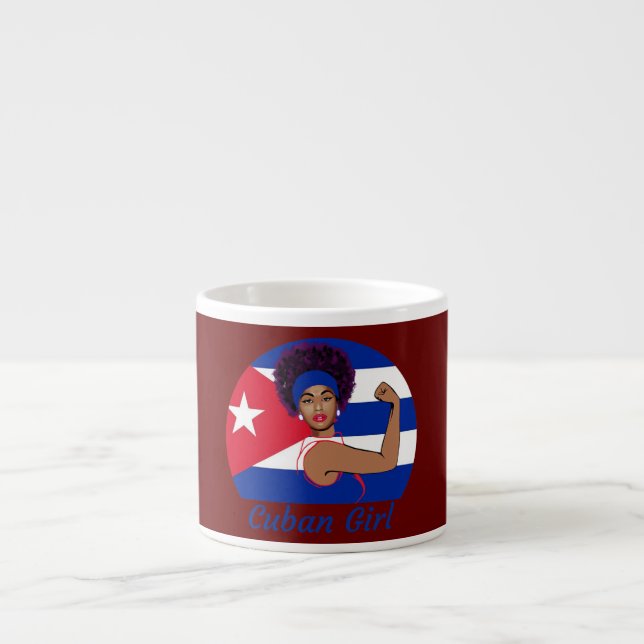 Xícara De Espresso Mulher Cubana Forte Cubanita Bandeira Livre Cuba (Frente)