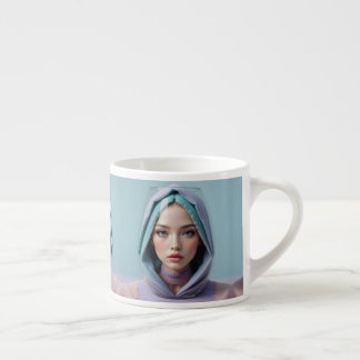 Xícara De Espresso Mulher de Arte de Areia Facultada