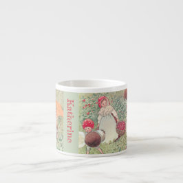 Xícara De Espresso Mushroom Fairytale Elsa Beskow Mug personalizado