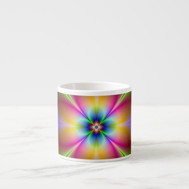 Xícara De Espresso Neon Flower (Frente)