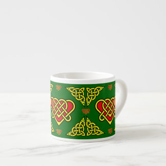 Xícara De Espresso Nó de coração entrelaçado Celtic/Gadhlig, dourado 
