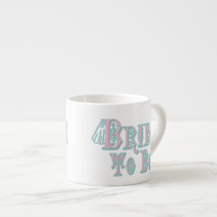 Xícara De Espresso Noiva Para Estar Com Véu, Rosa e Teal