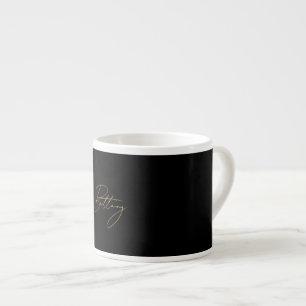 Xícara De Espresso Nome de Script Dourado Minimalista e Elegante Pret