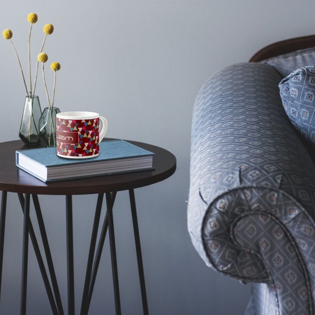 Xícara De Espresso nome do padrão abstrato burgundy (Criador carregado)