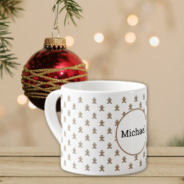 Xícara De Espresso Nome, Férias de Inverno Homem de Biscoito 6oz