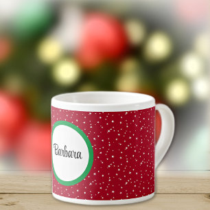 Xícara De Espresso Nome no Copo de Espresso 6oz Estrelas Vermelhas e