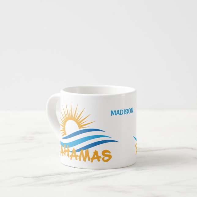 Xícara De Espresso Nome personalizado Bahamas (Frente Esquerda)