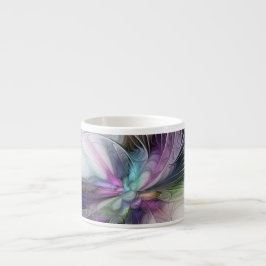 Xícara De Espresso Nova Vida, Fantasia Colorida de Arte Fractal Abstr