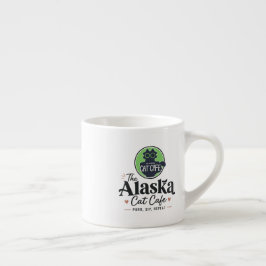 Xícara De Espresso O Cat Cafe do Alasca “Ronronar, Beber, Repetir”