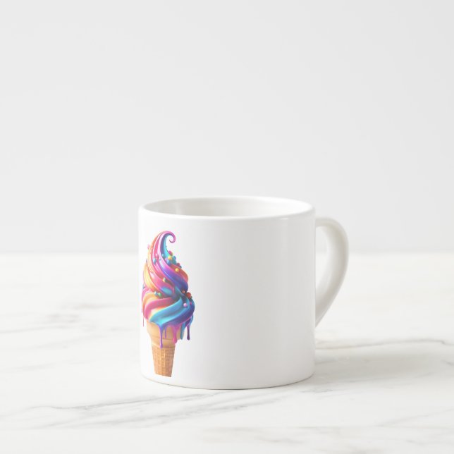 Xícara De Espresso O clássico vibrante cone de sorvete da SlipperyJoe (Frente Esquerda)