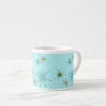 Xícara De Espresso O Ovo Azul de Robin Impulsos Atômicos Espresso Mug<br><div class="desc">Este padrão de Ovo Azul Icônico de Starbursts Atômicos Espresso Mug apresenta estrelas atômicas icônicas. Isso mesmo! A antiga escola, o fundo azul de ovo de robin com manchas de ouro é o pano de fundo perfeito para a vibrante turquesa, o aipo de salmoura e os círculos verde cor de...</div>