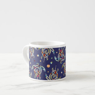 Xícara De Espresso O padrão das tartarugas do mar Shamanic + sua cor
