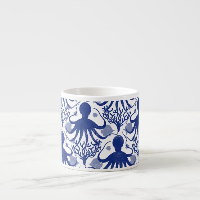 Xícara De Espresso Octopus (fundo leve) (Frente)