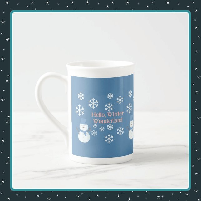 Xícara De Espresso Olá, Winter Wonderland (Hello, Winter Wonderland Bone China Mug)