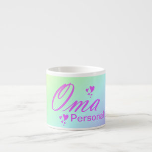 Xícara De Espresso oma, avó, texto rosa, personalizar