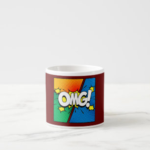 Xícara De Espresso OMG Cômico Colecionador de Quadrinhos Gráfico