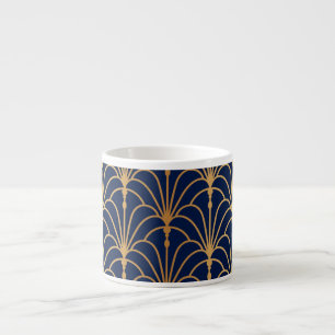 Xícara De Espresso Oriental Elegance: Padrão do ventilador do Ouro