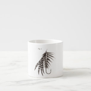 Xícara De Espresso Os 1800s do vintage que dobram a pesca com mosca