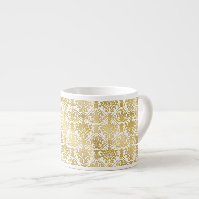 Xícara De Espresso Ouro bonito na moda barroco, modelo elegante (Frente Esquerda)