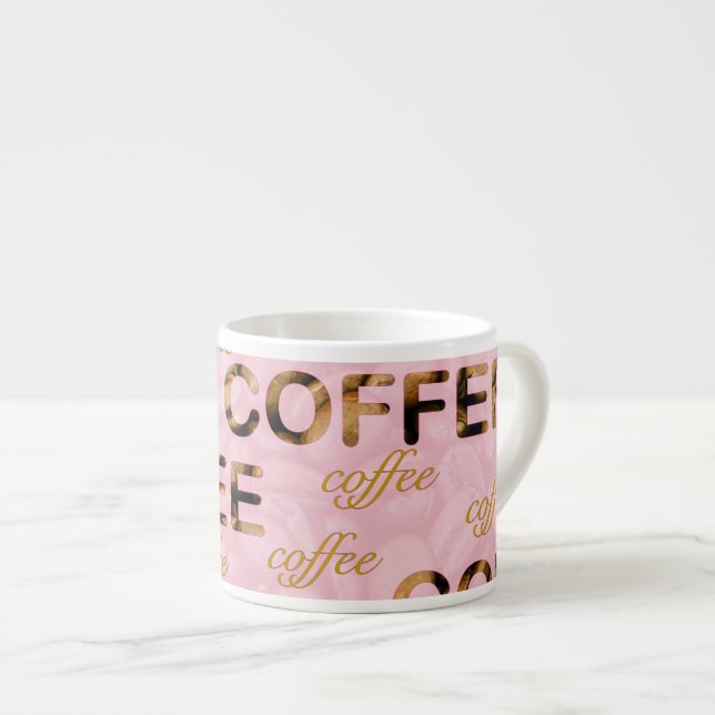 Xícara De Espresso Ouro cor-de-rosa café (Frente Esquerda)