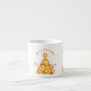 Xícara De Espresso Ouro Feliz de Natal Thunder_Cove